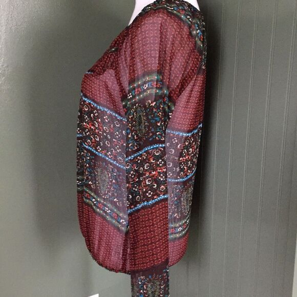 Maurices Boho Elastic Waist Small Lightweight Spring Semi Sheer - Picture 4 of 7
